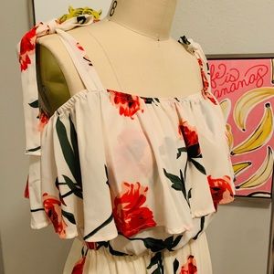 Peach Love California- FLORAL MAXI DRESS